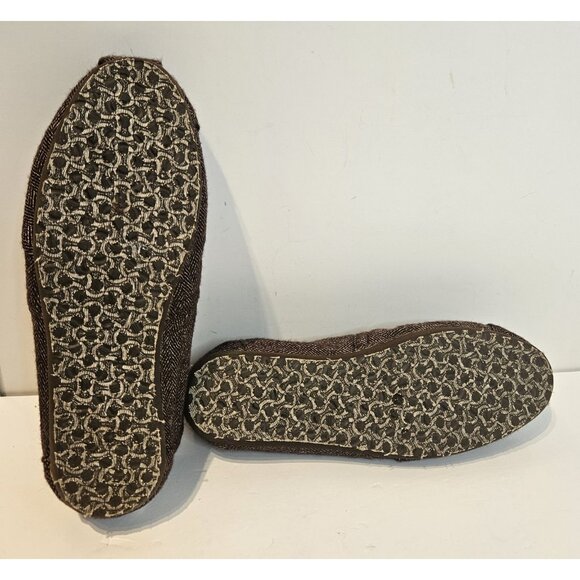 Toms Size 5 Womens Brown woven Herringbone Tweed Classic Slip on Comfort - Picture 11 of 11